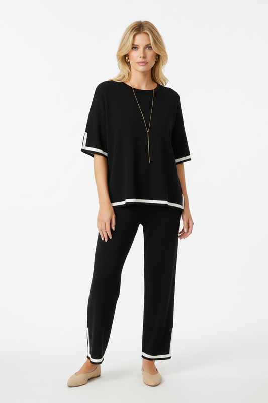 138 Black & White Blouse and Pants Set