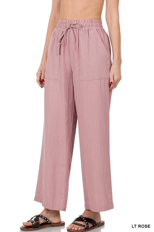 Style 65051 Ash Rose Linen Drawstring Pants