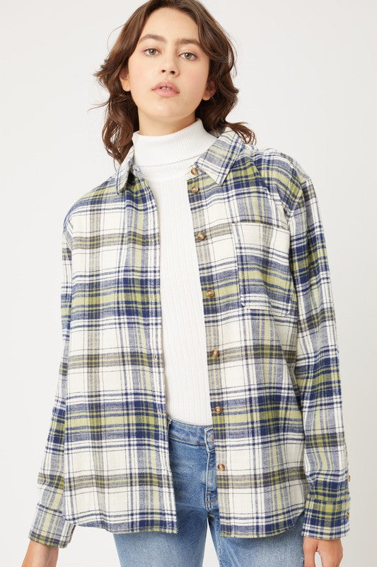 Style 1591 Navy Plaid Flannel Shirt