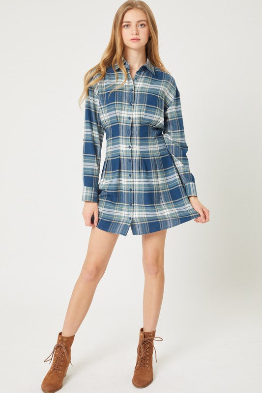 4726 Teal Plaid Dress