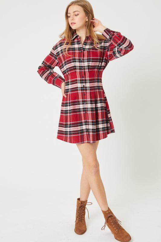 4726 Red Plaid Dress