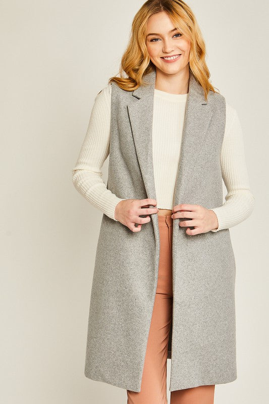 Style 5052 Lt Gray Cashmere Feel Long Vest