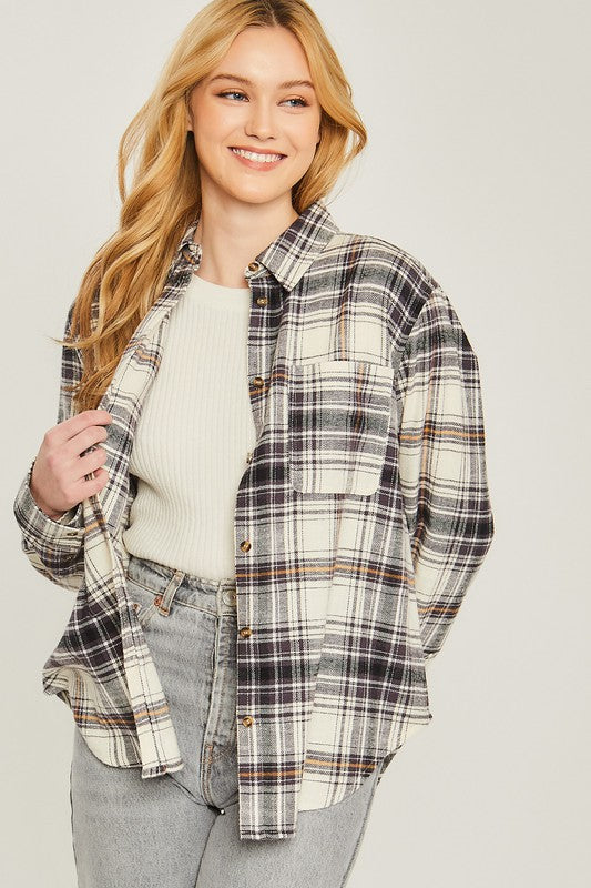 Style 1591 Blue Plaid Flannel Shirt
