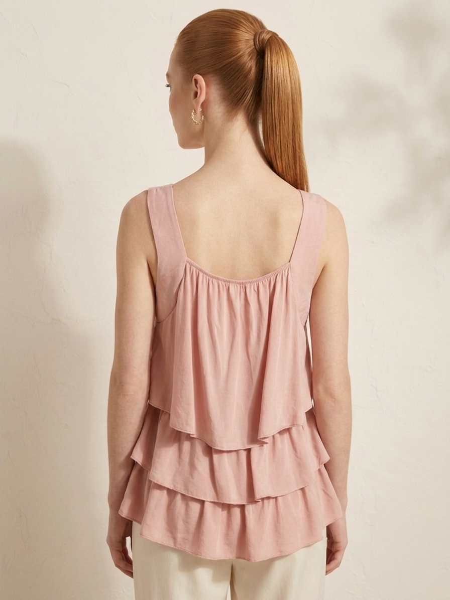 1597 Dreamy Blush Pink Layered Top