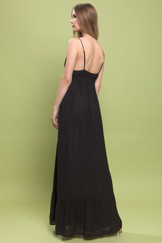 Style 4742 Black Woven Maxi Dress