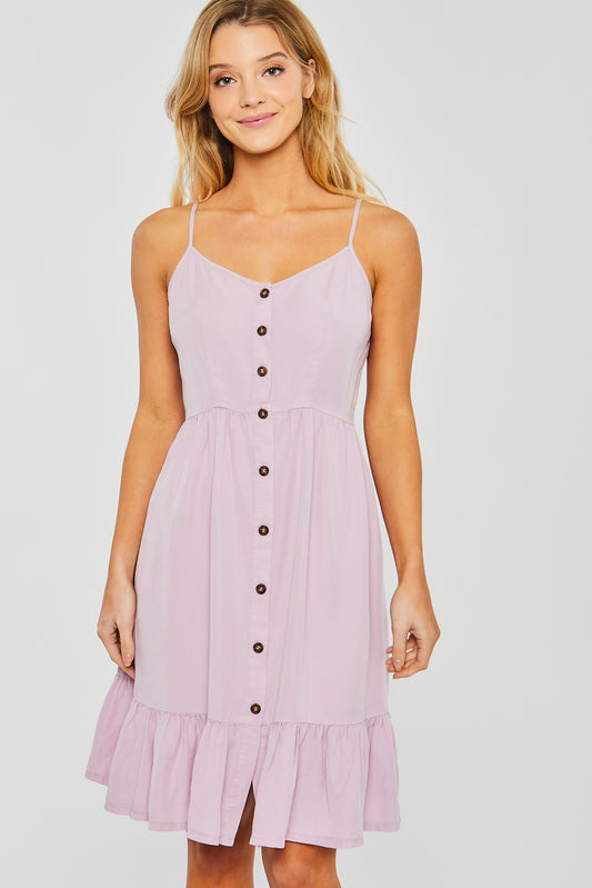 Style 4779 Lilac Button Down Tencel Dress