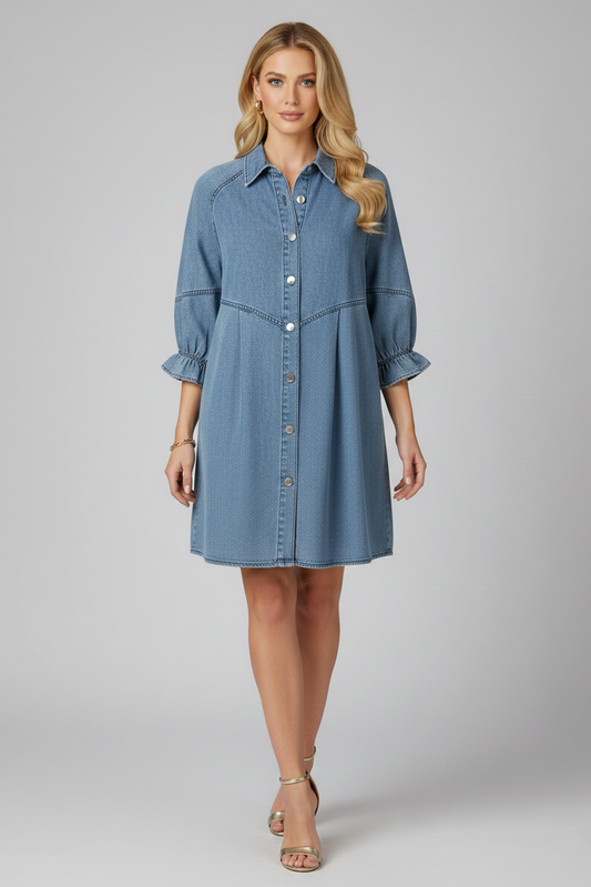 162 Blue Chic Denim Dress