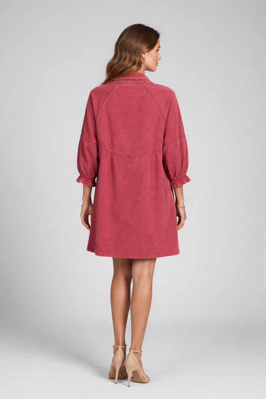 162 Washed Crimson Denim Dress