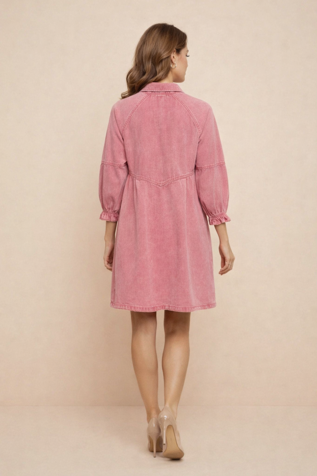 162 Washed Rose Denim Dress
