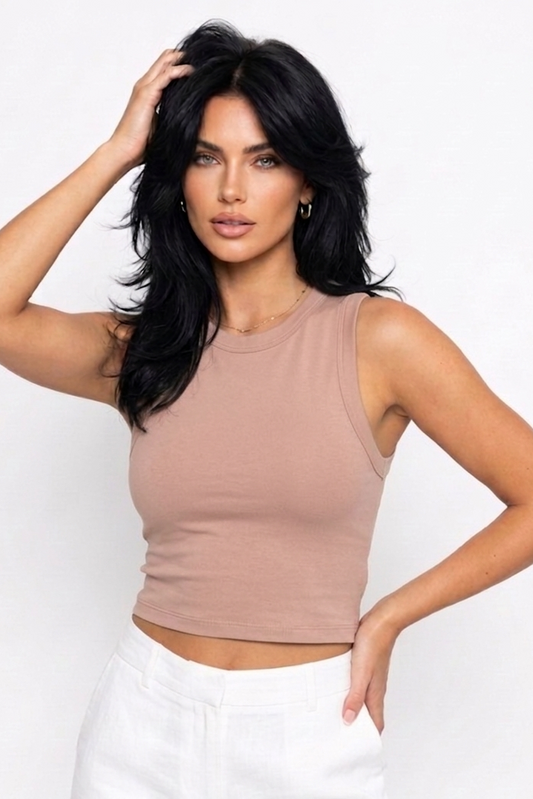 18100 Latte Sleeveless Tank Top