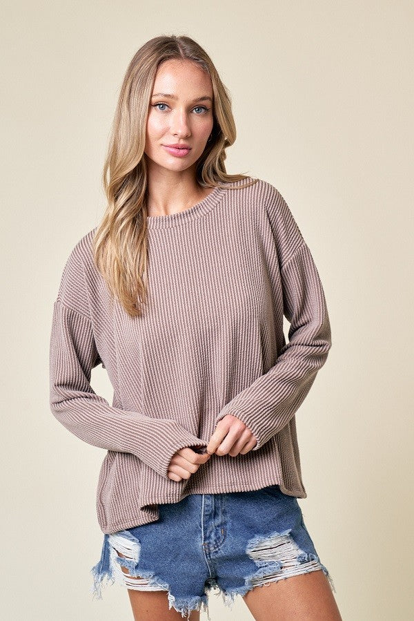 Style 4082 Mocha Rib Top