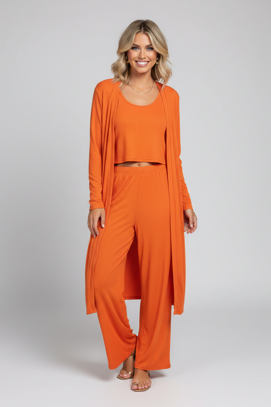 200 Coral 3PC Loungewear Set