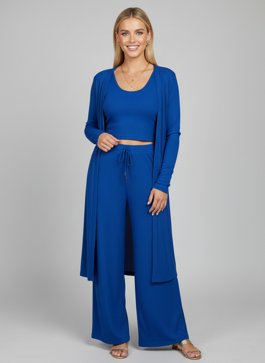 200 Electric Blue 3 Pc Loungewear Set