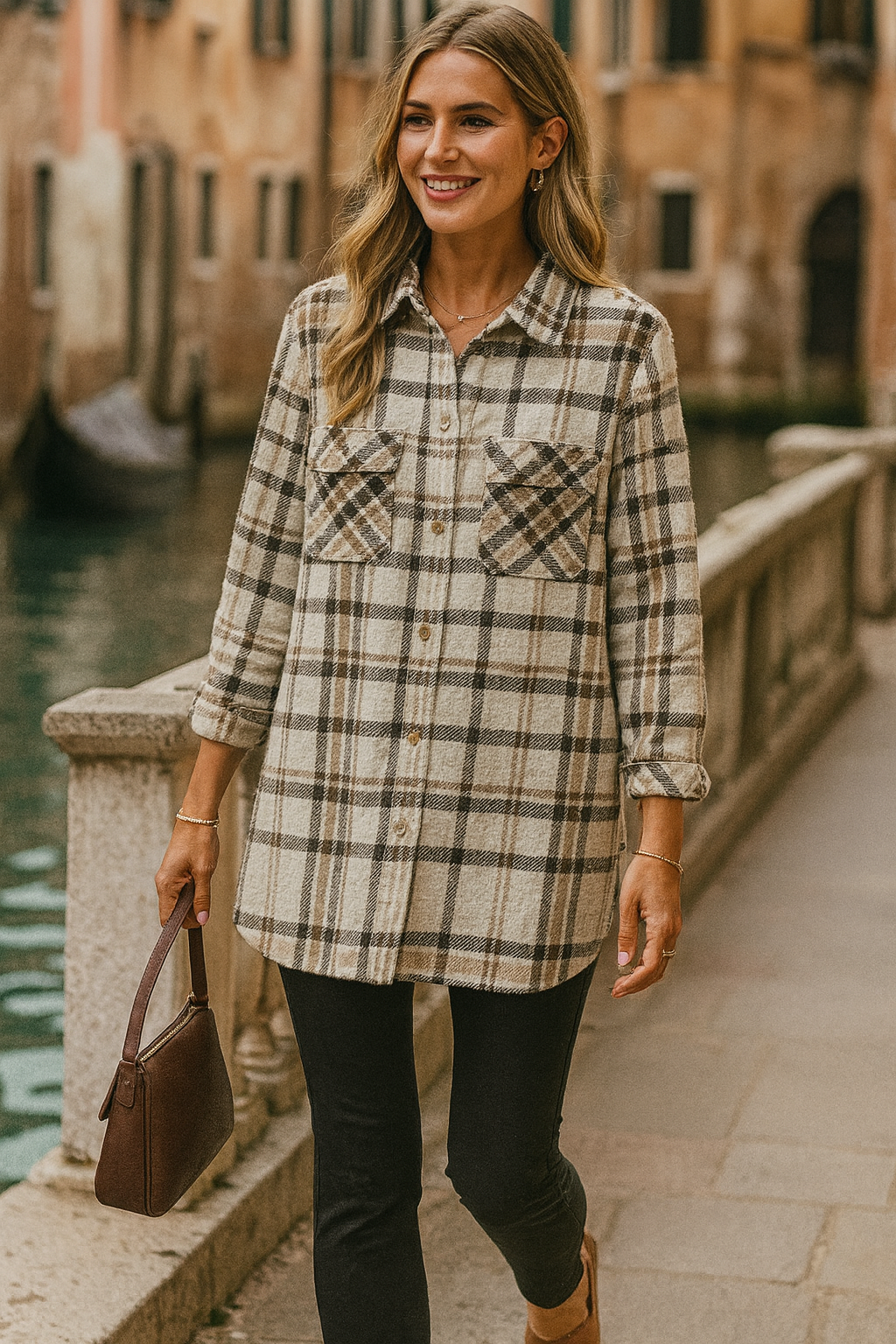 29731S Rustic Earthy Plaid Shacket