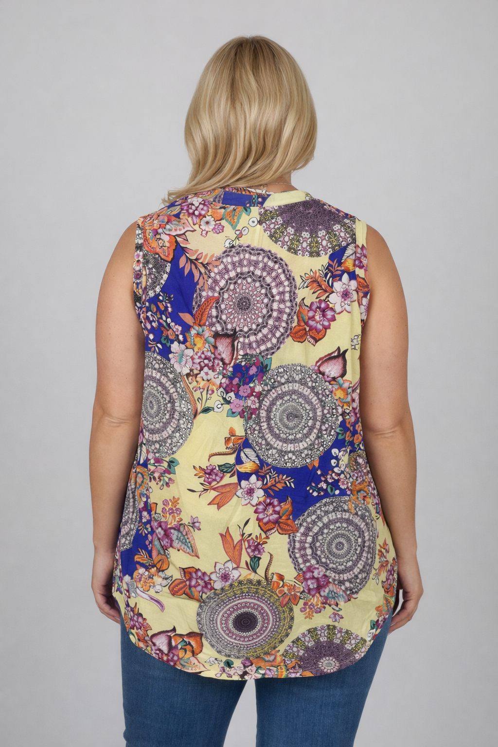 3084 Sunwashed Floral Top Plus