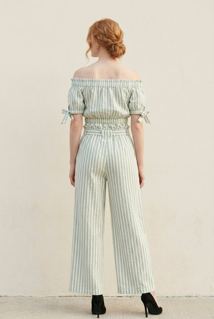 370 Sage Dream Stripe Two-Piece Set