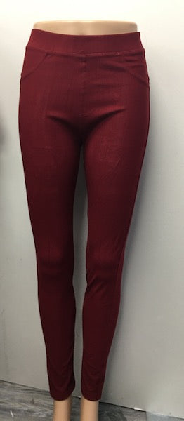 J04 Burgundy Jeggings Plus