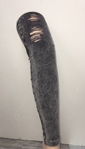 Black 02 Distressed Moto Legging