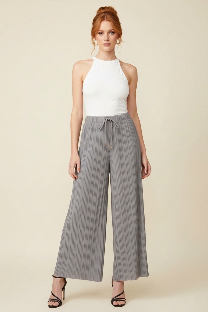533 Gray Pleated Pants
