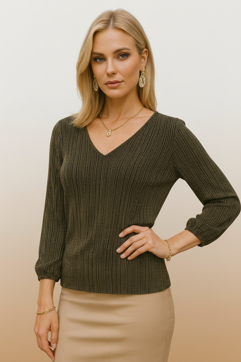 5482 Black with Gold threads Blouse