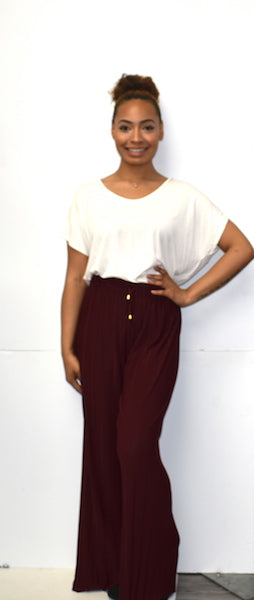 902 Burgundy Pleated Pants