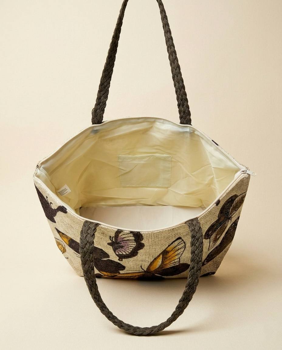 61849 Black Butterfly Bliss Tote Bag