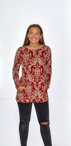 3639 Damask Pocket Top