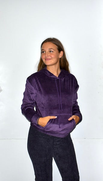 18A474 Dark Purple Hooded Top