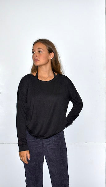 18248 Black French Terry Top