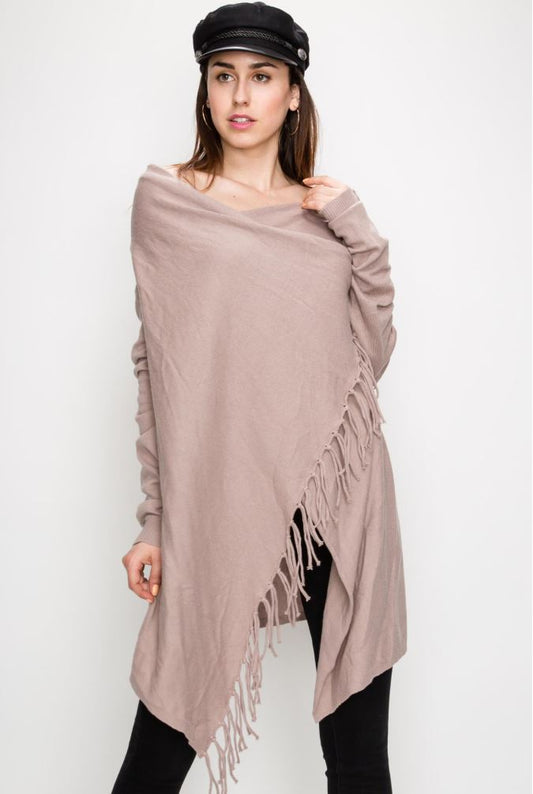 11296 Taupe Sweater Cardigan