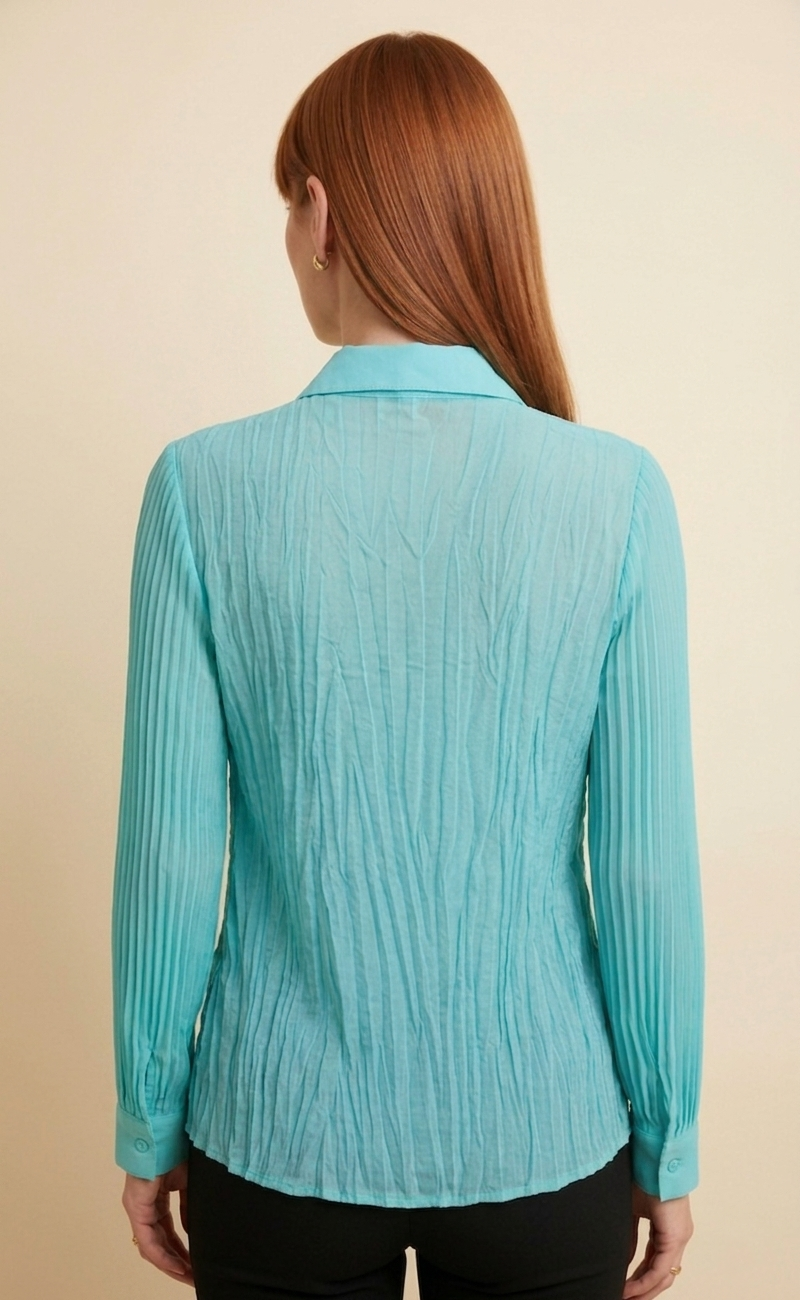 66143 Dreamy Turquoise Paisley Lace Top