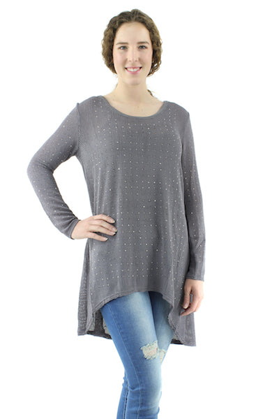 80200 Grey Sparkle Top