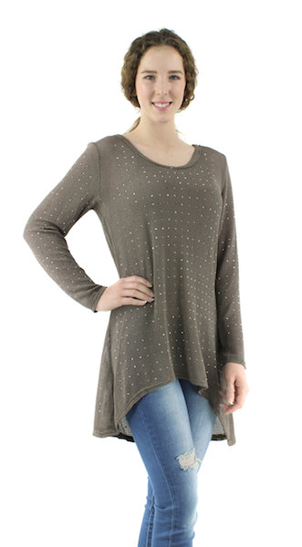 80200 Khaki Sparkle Top