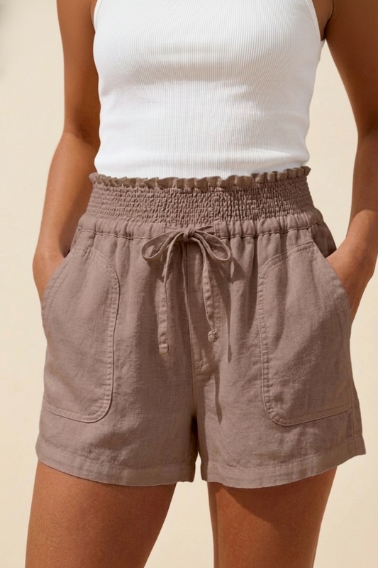 6775 Mocha Drawstring Shorts