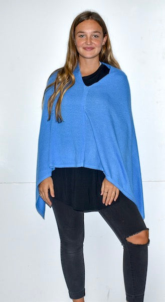 Sky Blue Cashmere Poncho