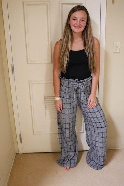 11374 Grey Plaid Pants