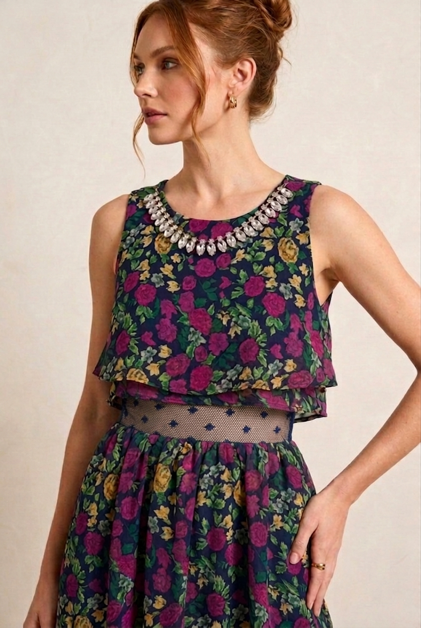 720 Midnight Garden Dress with Crystal Detail