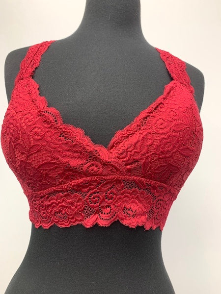 LB-01 Rust Lace T-Back Top