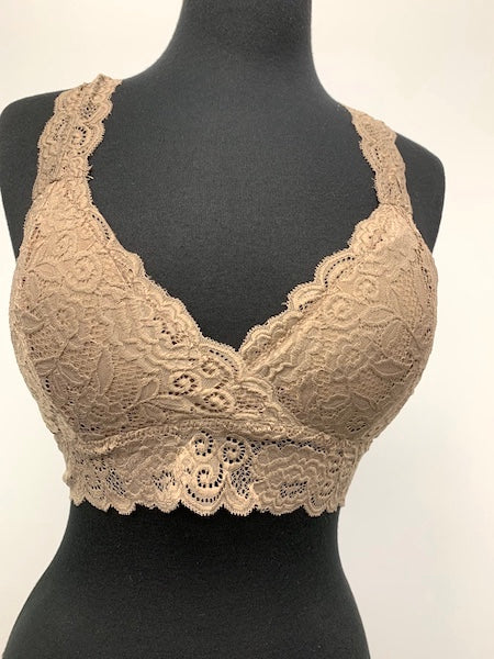 LB-01 Camel Lace T-Back Top