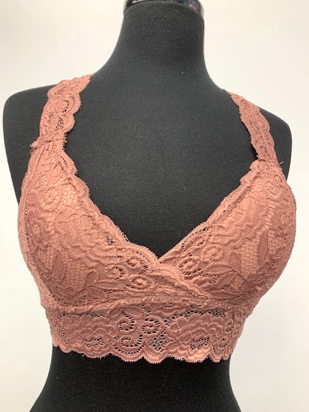 LB-01 Marsala Lace T-Back Top