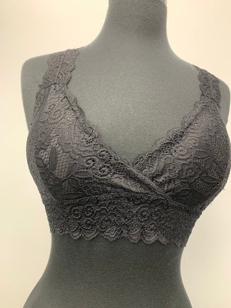 LB-01 Black Lace T-Back Top