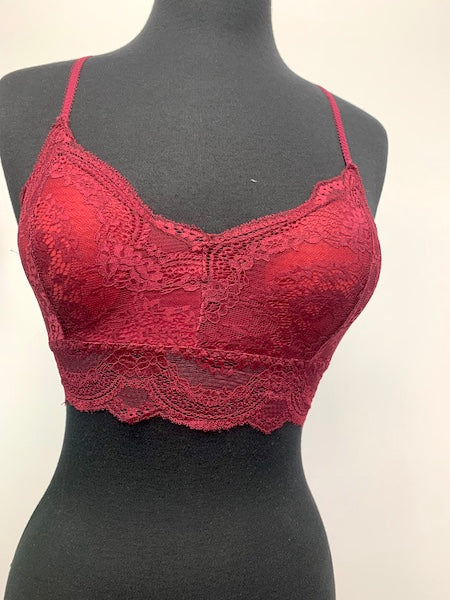 LB-14 Burgundy Lace Bra