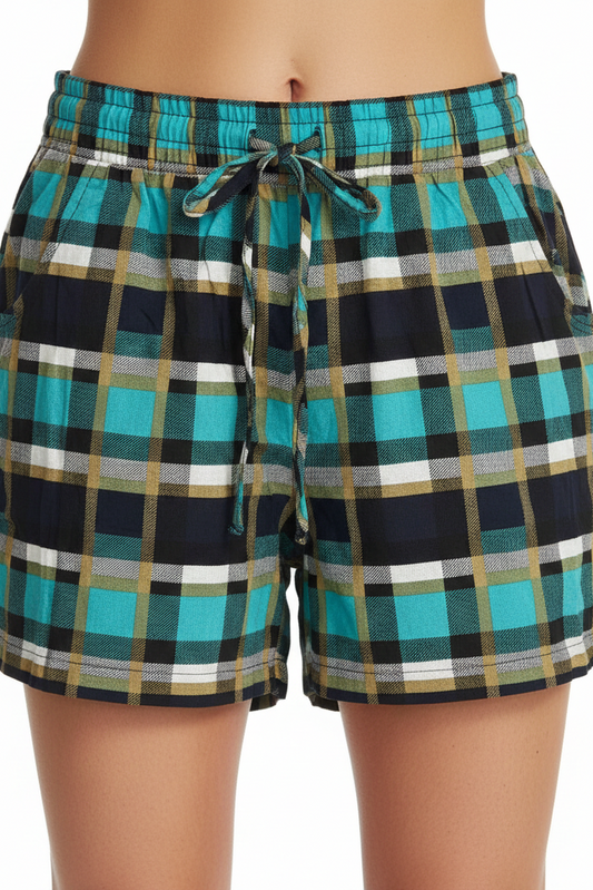 1579-7 Ocean Breeze Teal Drawstring Shorts with pockets