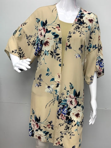 16722 Long Floral Kimono