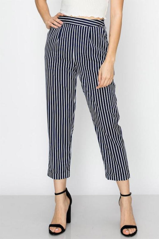 291 Navy/White Striped Pants