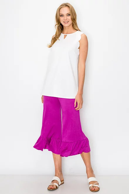 Style 3501 Magenta Ruffle Bottom Gaucho Pants