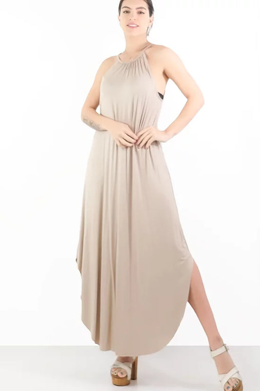 Style 5663 Light Mocha Maxi Dress