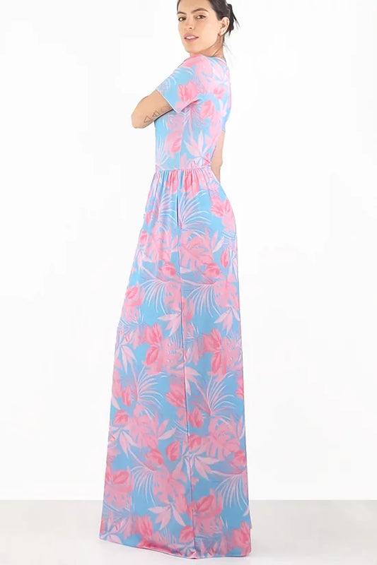 Style 3773 Mint Floral Maxi Dress Plus