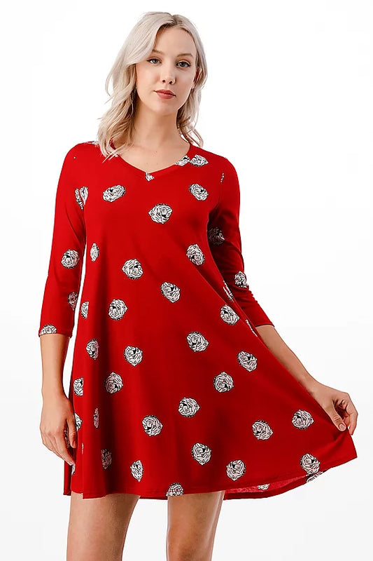 Style 39717 Gameday Georgia Inspired Tunic Dress Red And Black