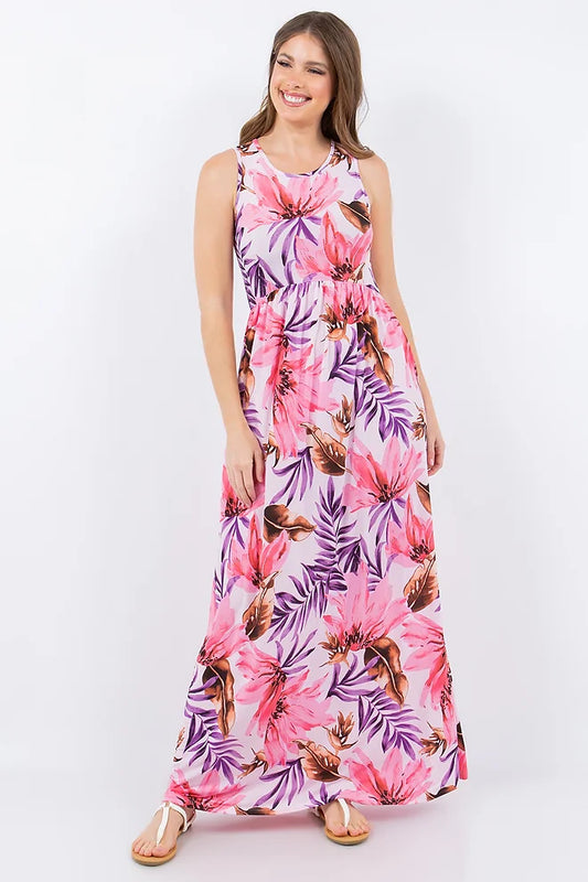 Style 5203 Tropcal Maxi Dress